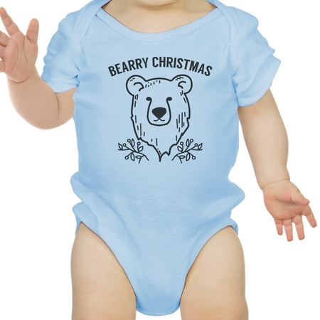 

Bearry Bear Cute Baby Bodysuit Blue New Mom Gift