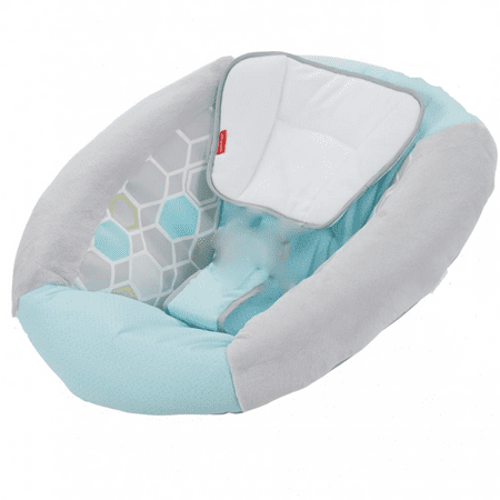 Fisher Price Revolve Baby Swing Drf95 Replacement Seat Cover Cushion Pad Blue And Gray Hexagon Pattern