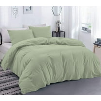 DNG Creations 5 Piece Duvet Cover with Zipper & Corner Ties - 100% Egytian Cotton, 800 Theads Count ( California King - Solid Light Sage )