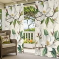 thumbnail image 5 of Outdoor Curtains for Patio Waterproof, Retro Flowers Windproof Pravicy Outside Porch Blackout Curtain, Farmhouse Leaf Branch Green Plants Sun Blocking Grommets Curtains for Cabana 2 Panels 54"x95", 5 of 9