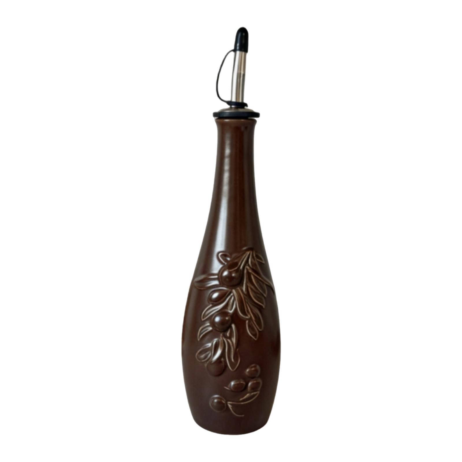 kowaku Ceramic Oil Bottle 350ml for Shoyu Syrup Nordic Pourer for Cooking Barbecue Heat Resistant with Lid Olive Oil Dispenser Coffee