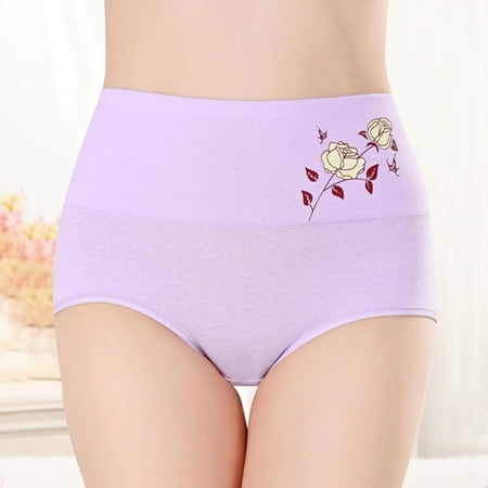 

Knosfe Cotton Underwear for Women Stretch High Waisted Panties Women s Print Breathable Briefs