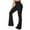 Black, variant on Womens Sweatpants Fashion Womens Elastic High Waist Flared Bell Bottom Ribbed Knit Yoga Pants