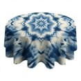 thumbnail image 4 of Indigo Tie Dye Star Round Tablecloth 60"x60",Wrinkle Wipeable Table Cloth for Kitchen Dining Room Picnic Patio Party, 4 of 6