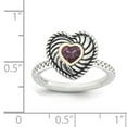 thumbnail image 4 of 925 Sterling Silver & Real 14kt Stackable Expressions Rhod. Garnet Antiqued Ring Size: 8; for Adults and Teens; for Women and Men, 4 of 4