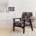 thumbnail image 2 of Designart "Purple Blue Gatsby Paisley Deco" Blue Floral Upholstered Accent Chair - Cottage Arm Chair For Bedroom, 2 of 5