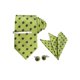 thumbnail image 1 of Corbata de lunares para hombres INSPIRE CHIC, juego de clip de corbata, gemelos y pañuelo de bolsillo para negocios y bodas, verde café, 1 of 6