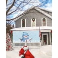 thumbnail image 5 of Garage Door Banner Cover 7 x 8 ft, Light Blue Christmas Snowman with Cap Xmas Tree Snowflake Christmas Garage Door Decorations Holiday Christmas Backdrop Decor for Winter New Year Xmas Party, 5 of 6