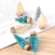 12pcs Mini Christmas Tree Decorations Set, Small Cedar Desktop Ornaments for Holiday Tabletop and Home Festive Decor