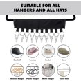 thumbnail image 3 of Organizador de sombreros para gorras de béisbol, perchas para sombreros para armario con 10 clips de soporte grandes, accesorios (paquete de 2) negro, 3 of 6