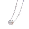 thumbnail image 2 of Jiaroswwei Necklace with Lucky Bead Water Wave Chain Silver Stainless Shiny Women Pendant Necklace for Travel Souvenirs, 2 of 7