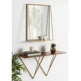 thumbnail image 5 of Kate and Laurel Lintz Mid-Century Mirror With Storage Shelf, 18" x 24", Gold, 5 of 8