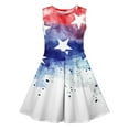 thumbnail image 2 of MKOSPLRT Red White Blue Girls' Party Dress 3-14 Years Sleeveless Crew Neck Swing A Line Dress Funny 4th of July Midi Tank Dresses, 2 of 6