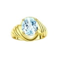 thumbnail image 1 of RYLOS Bagues pour Femmes Bague en Argent Plaqué Or 14K Style Classique Ovale 12X10MM Bague Solitaire en Pierre Précieuse Mars Aigue-Marine Bijoux pour Femmes Taille 7, 1 of 7