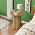 thumbnail image 4 of Rustic Farmhouse Round Pedestal Table, Octagonal Base, Water/Scratch-Resistant for Living Room/Bedroom, 4 of 6