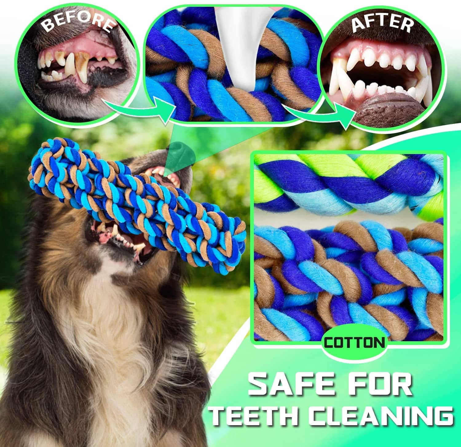 XL Dog Chew Toys for Aggressive Chewers Large Breed, 14 Pack Tough Indestructible Dog Toys for Aggressive Chewers, Durable Puppy Chew Toys for Teething, Heavy Duty Cotton Rope Toys