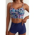 thumbnail image 5 of SHEWIN Bathing Suits for Women 2 Piece Bikinis Set Floral Print Drawstring Swim Tops with Swimsuit Bottom Sporty Adjustable Straps Bathing Suits, 5 of 8