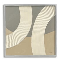 Stupell Industries Modern Abstract Circles Abstract Painting Gray Framed Art Print Wall Art, 17 x 17