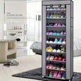 thumbnail image 5 of 1 set of  10 layer shoe cabinet with dust cover, large capacity non-woven fabric space saving shoe rack, easy to assemble, portable shoe cabinet, suitable for various scenarios such as entrance, 5 of 5