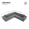 5 Piece LShaped Modular Sectional Couch, Atumon 5Seat Sectional Couch