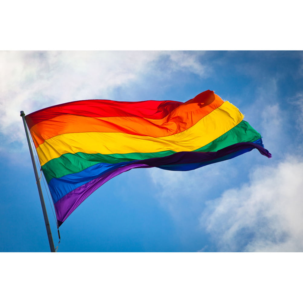 3 Rainbow Flags 5x3/150x90cm Large Polyester Gay Pride Parade Festival Banner 