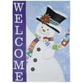 thumbnail image 2 of Blue and White Happy Snowman Welcome Outdoor House Flag 28" x 40", 2 of 7