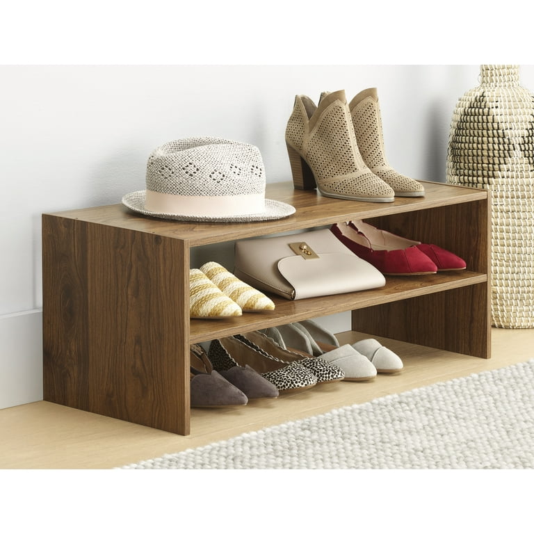 Whitmor Wood Stackable Shoe Rack - 2-Shelf - Home Decor - Walmart.com
