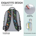 thumbnail image 5 of Monster Cartoon Truck Black Pattern Backpack for School, Cute School Bag with Adjustable Shoulder Straps and Padded Back, 15.3"x11"x6.7", 5 of 5