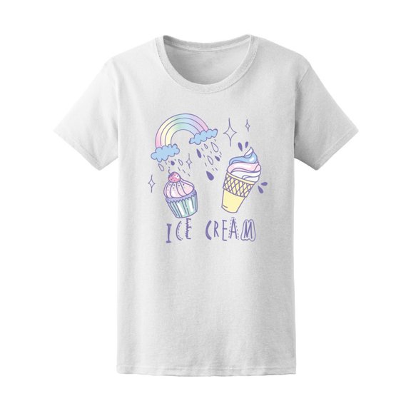Funny Cute Ice Cream Rainbows Tee Women's -Image by Shutterstock