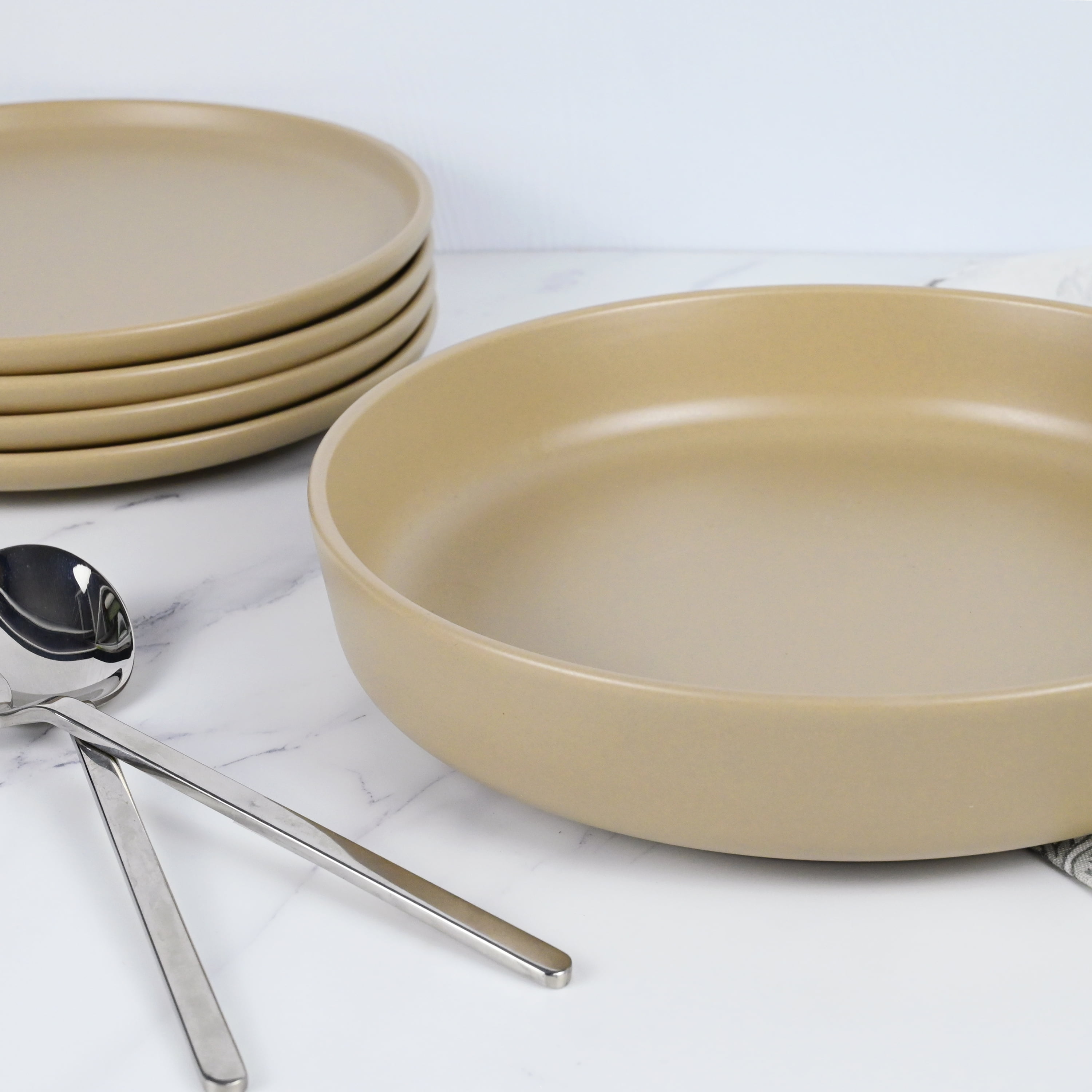 (4 pack) Mainstays Alessandra Matte Brown Stoneware Dinner Bowl