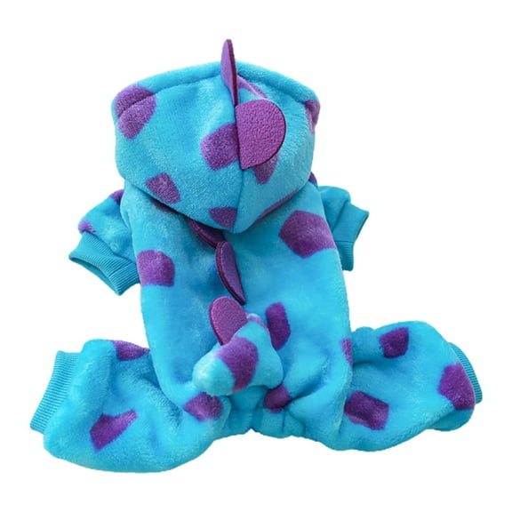 Acahhotxx Household felt, Pet Dogs Clothes Small Pet Dinosaur Costume Doggy Hooded Winter Warm Cosplay Clothes Outfit Small Dog Photo Props Suit - XS