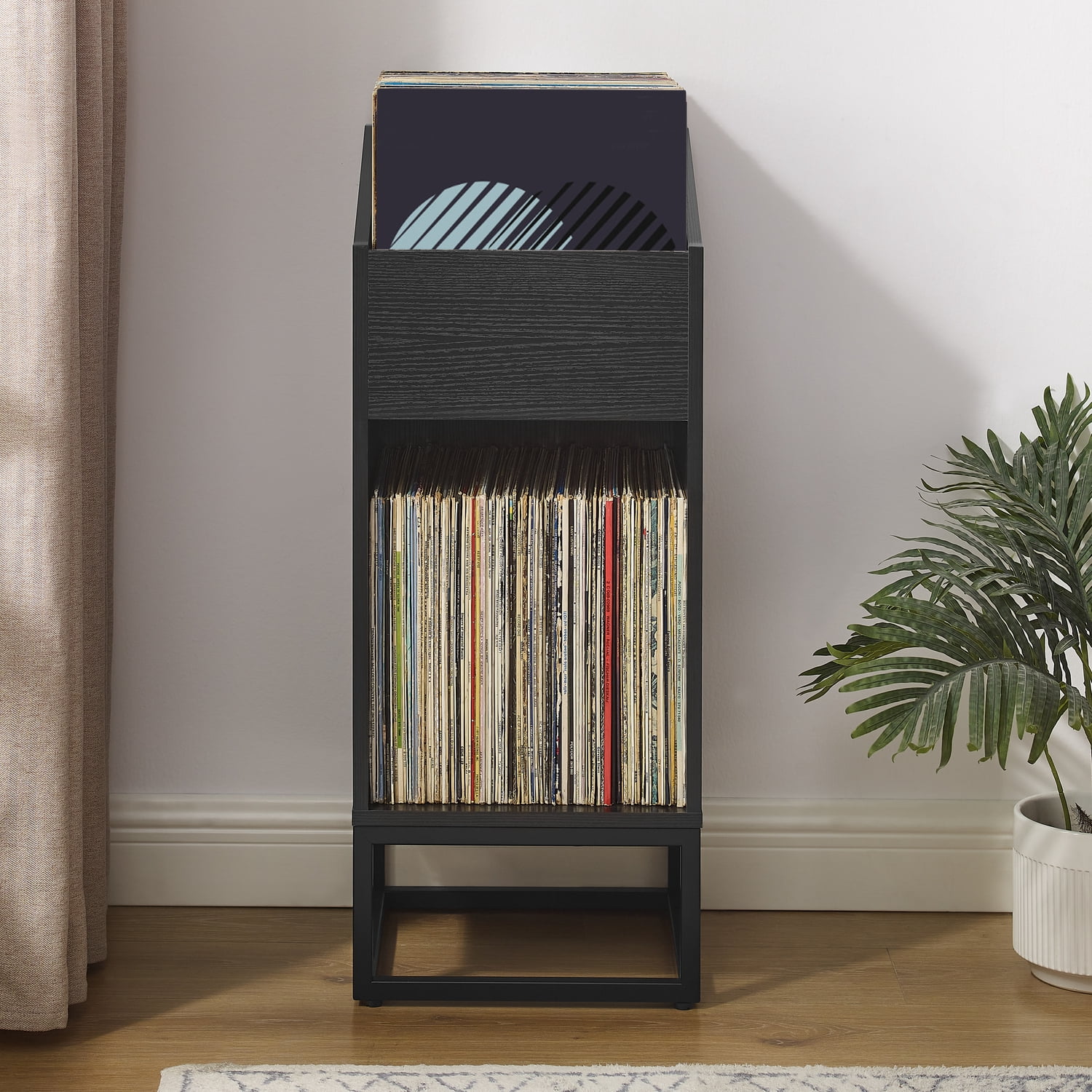 Crosley Furniture Enzo Small Record Storage Stand in Black