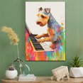 thumbnail image 2 of Lakeland Terrier Dog Playing Piano Stretched Canvas Size 8x12 – Vintage Style Lakeland Terrier Dog Art for Piano Fans, Great Gift for Dog Owners, 2 of 5