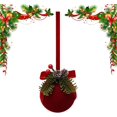 thumbnail image 1 of Cloche Floquée de Noël Pendentif Ornemental Arbre de Noël, Tons Rouges Classiques, Effet de Lumière Douce pour Ambiance de Noël à la Maison (E), 1 of 9