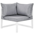 thumbnail image 6 of Modway Fortuna 6 Piece Outdoor Patio Sectional Sofa Set in White Gray, 6 of 9