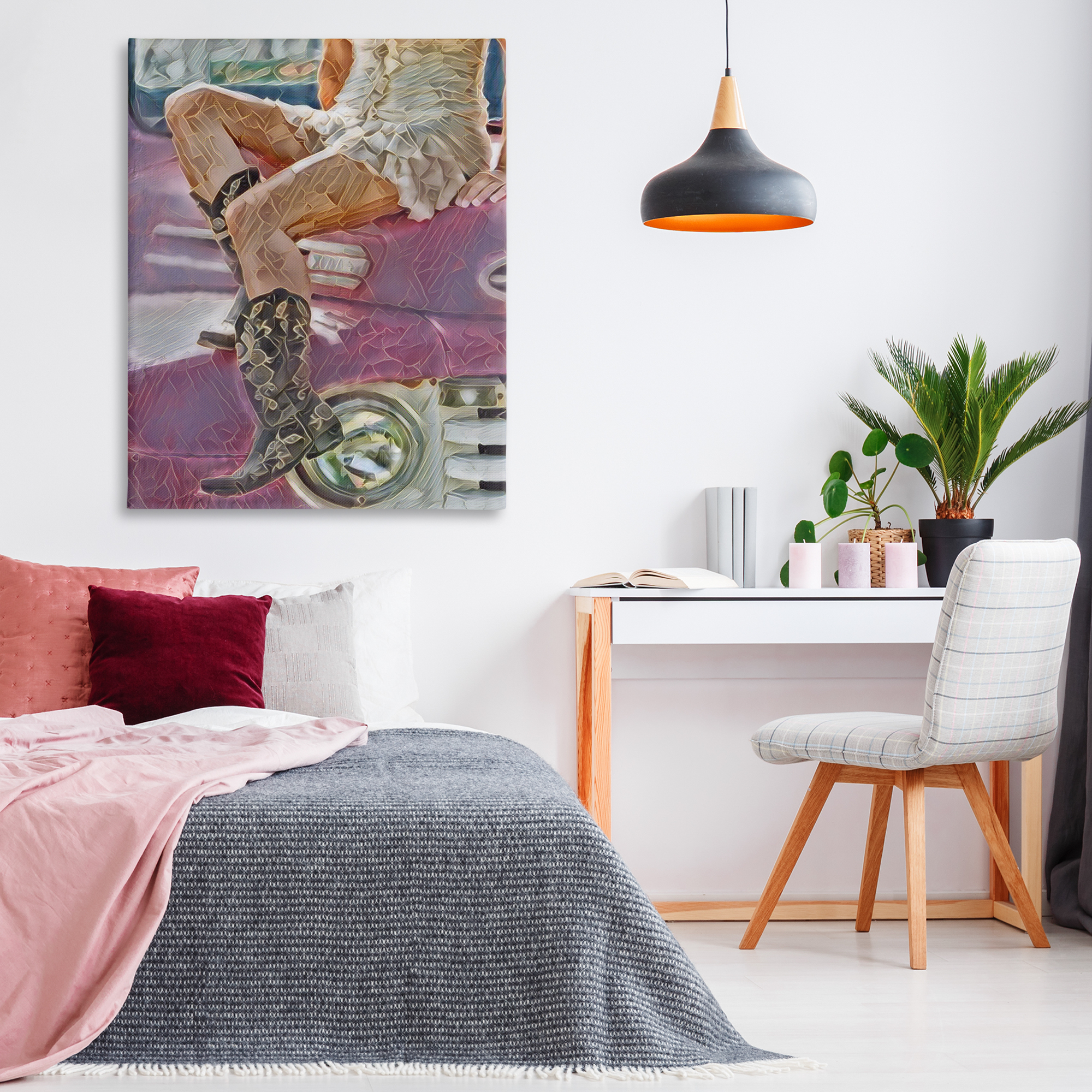 Romantic Westerns Cowgirl Canvas Wall Art, design by Jesse Keith