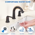 thumbnail image 6 of Wowkk Sanitary Ware Brass Bathroom Sink Faucet 2 Handles Widespread Bathroom Faucet 3 Hole, Pop-Up Drain and cUPC Supply Lines Included, Basin Faucets for Vanity Rv Restroom, Matte Black, 6 of 9