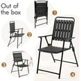 thumbnail image 4 of SAZYY Folding Patio Chair, Outdoor Dining Chair with Armrests, Plastic Patio Chair for Porch, Deck, Garden, Backyard, No Assembly, Pack of 4 Black, 4 of 8