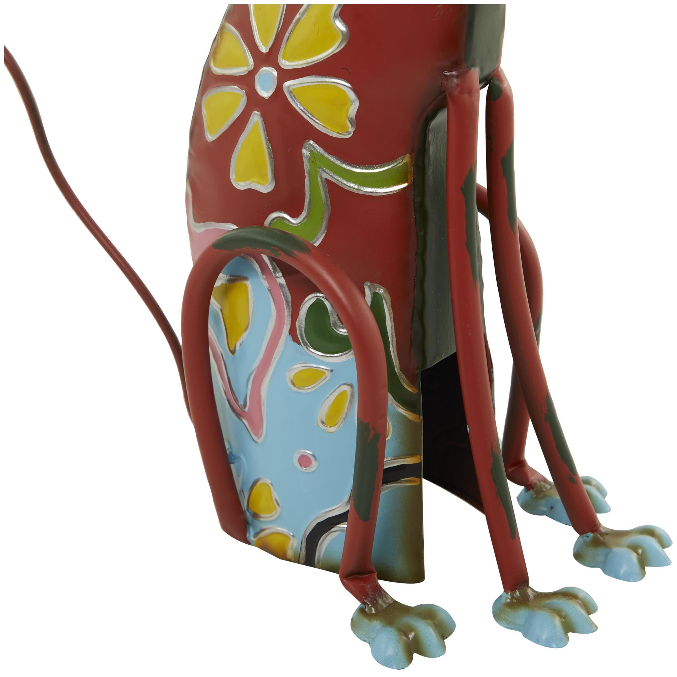 DecMode 19" Indoor Outdoor Dog Garden Sculpture with Floral Pattern