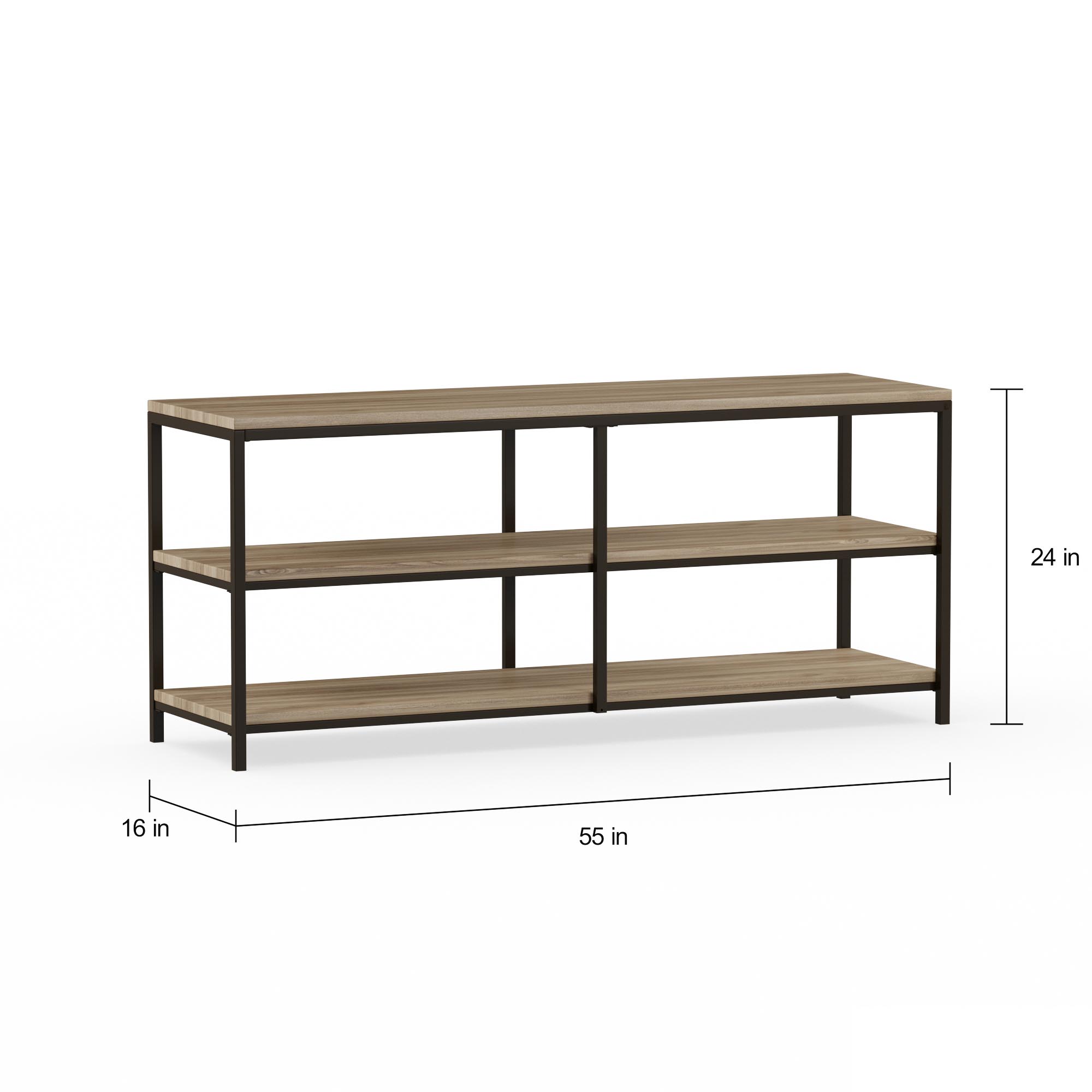 River Street Designs Sage 52" Metal Frame TV Stand, Natural/Black