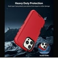 thumbnail image 5 of Heavy Duty 3-in-1 Rugged Full Cover Shockproof Case for Apple iPhone 16 Pro – Red, 5 of 8