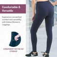 thumbnail image 2 of SATINA Navy Blue Leggings with Pockets for Women - High Waisted Yoga Pants - Buttery Soft and Stretchy Fabric - Full Length and Capri Options Available - Tummy Control - For Gym, Running and Daily Us, 2 of 6