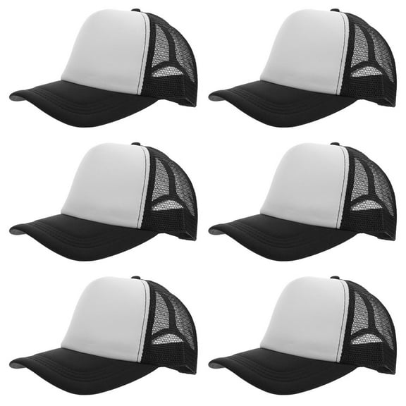 BESTYASH 6-Pack Breathable Blank Sports Caps Trucker Hat Style for Adults, Lightweight and Comfortable
