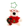 thumbnail image 1 of Llavero de peluche con diseño de perro navideño del West Highland Terrier, 1 of 1