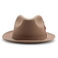 thumbnail image 2 of Montique Tan Small Felt Band 2 Вј Brim Wool Felt Dress Hat H-62, 2 of 3