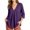 Purple Tops, variant on Women's Pleated V Neck 3/4 Sleeve Tunic Top Relaxed Curved Hem Casual Work Holiday Blouse