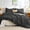Black, variant on Black Twin Size Comforter Set, 2 Pieces Seersucker Lightweight Fluffy Bedding Set, Twin Ruffle Comforter, All Season Soft Microfiber Shabby Chic Bed Set