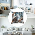 thumbnail image 5 of Ullo0ord Animals in Winter Square Pillow Cover One Piece for Home Living Room Cushion Sofa Terrace Car Indoor and Outdoor New Home Bed Modern Home Decoration Art Pillow Cover  22x22in, 5 of 7