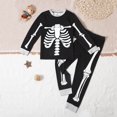 thumbnail image 2 of Gubotare Toddler Boys Kids Halloween Pajamas Glow-in-The-Dark Pjs Set White for Size 5-6 Years, 2 of 7