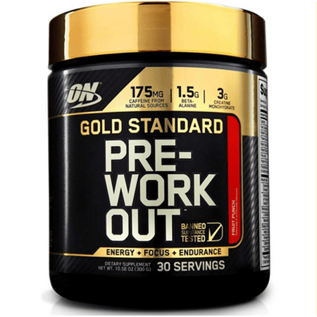 Optimum Nutrition Gold Standard Pre Workout Powder, Fruit Punch, 30